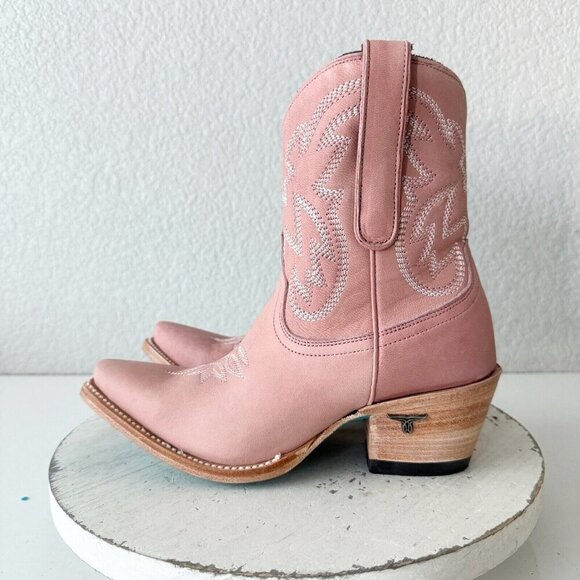 Lane SMOKESHOW Pink Cowboy Bootie Womens 6 Leather Western Cowgirl Short Boots - Picture 4 of 12
